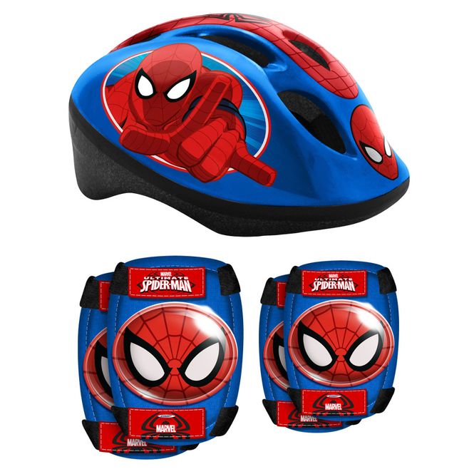 Hovedbilde Barnehjelm og beskyttelsessett Spiderman