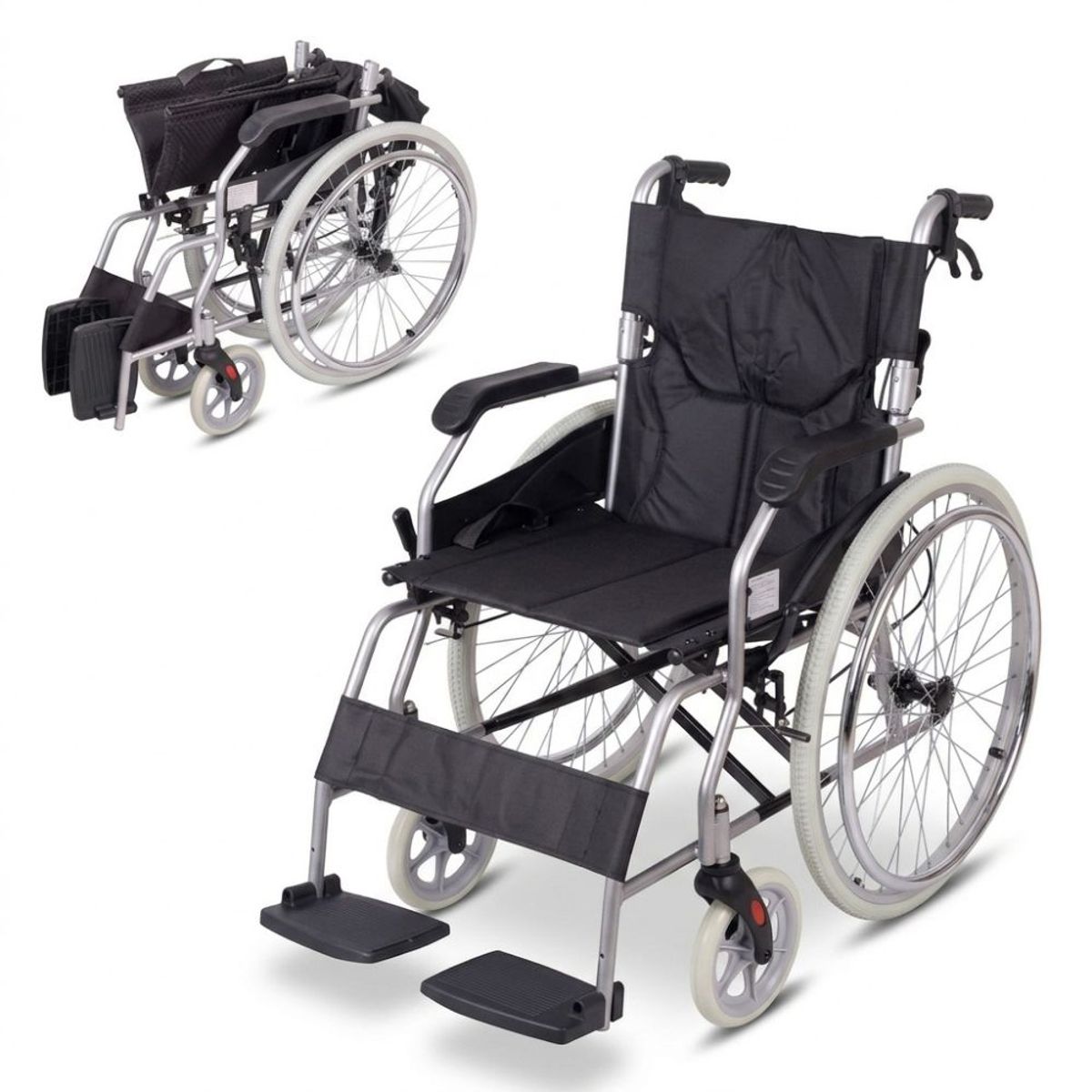 Sammenleggbar rullestol manuell 100 kg – inSPORTline Jakesully