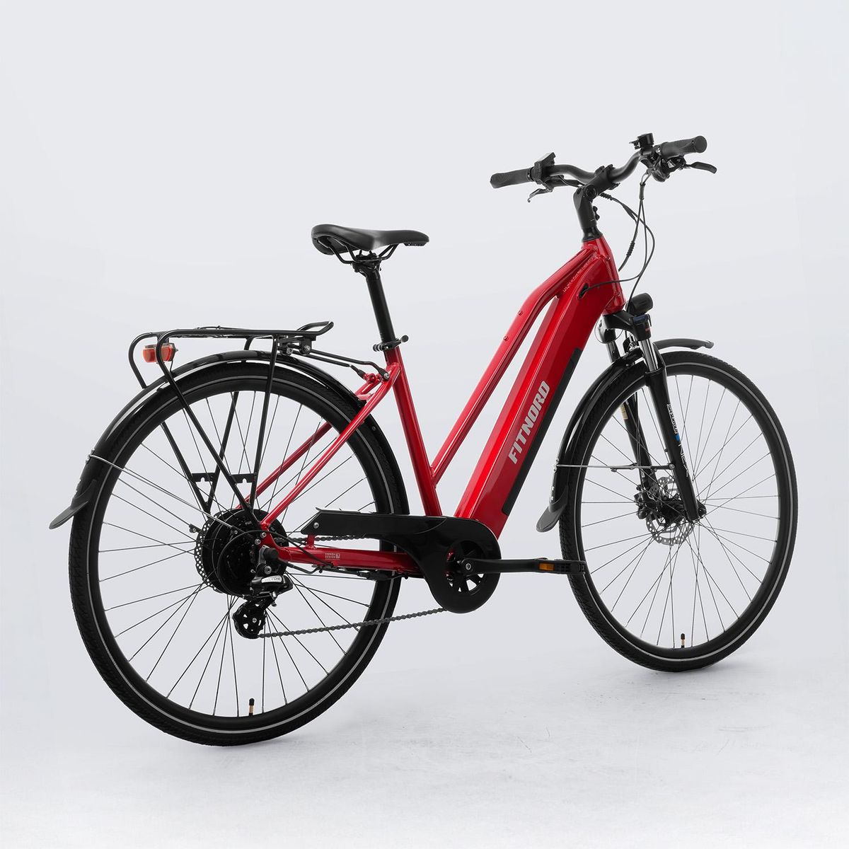 FitNord Ava 300 Elsykkel G2 - 60 km - rød, sort, hvit