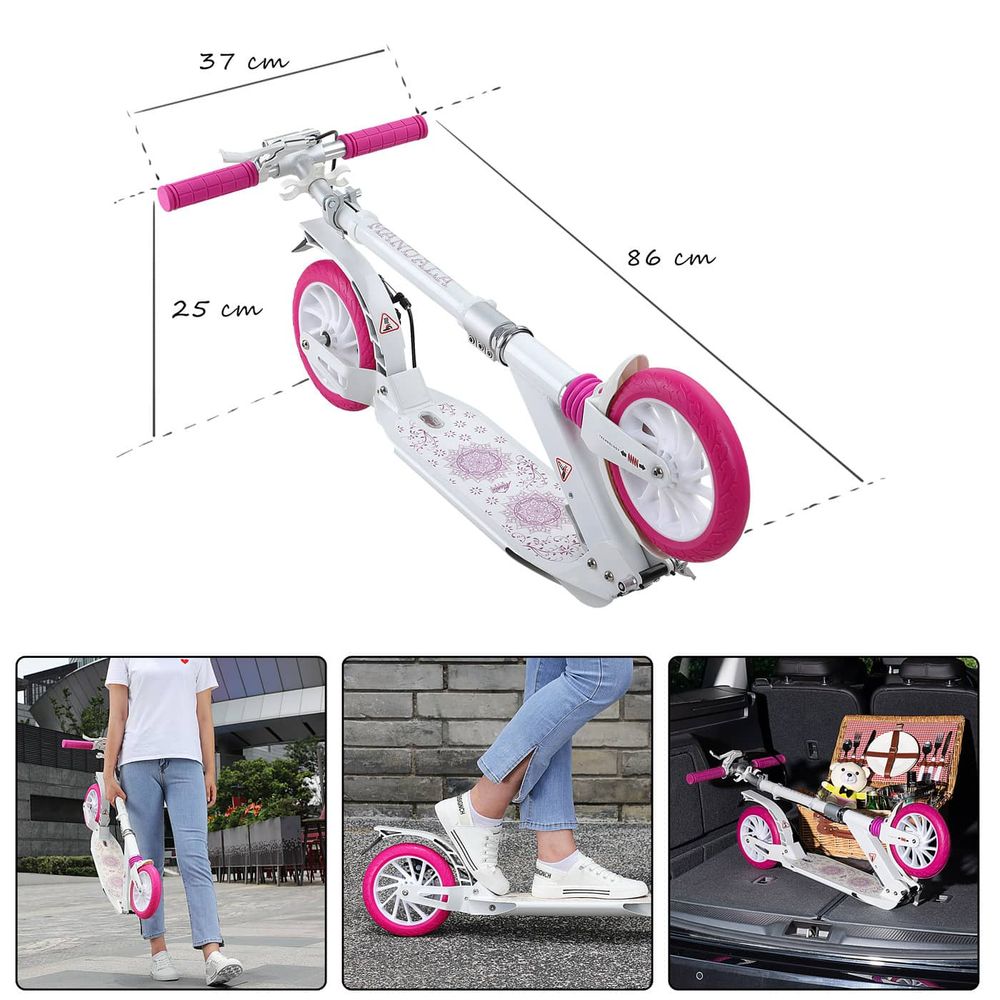 Sparkesykkel Mandala Hvit/Rosa